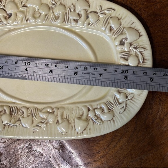 Vintage 70s Arnels Merry Mushrooms large ceramic gravy boat with saucer - Picture 10 of 11
